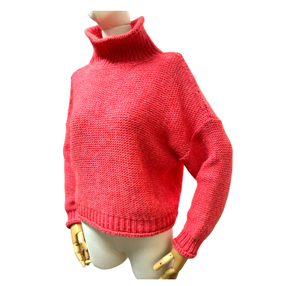 Anthropologie Sweaters - ANTHROPOLOGIE LOTTIE Cropped Funnel Neck Sweater Wool Alpaca Blend Size Small